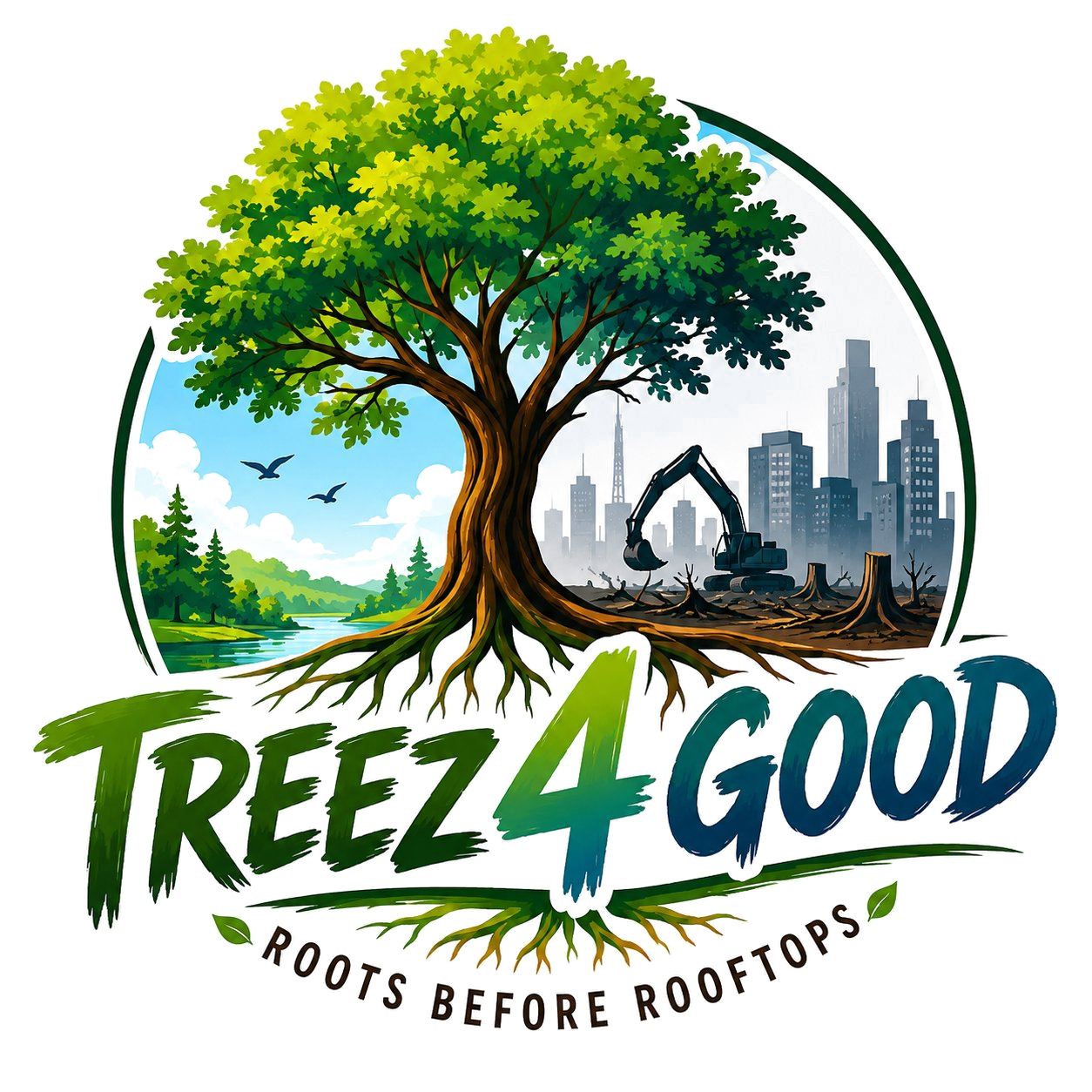 Treez 4 Good — Roots Before Rooftops logo